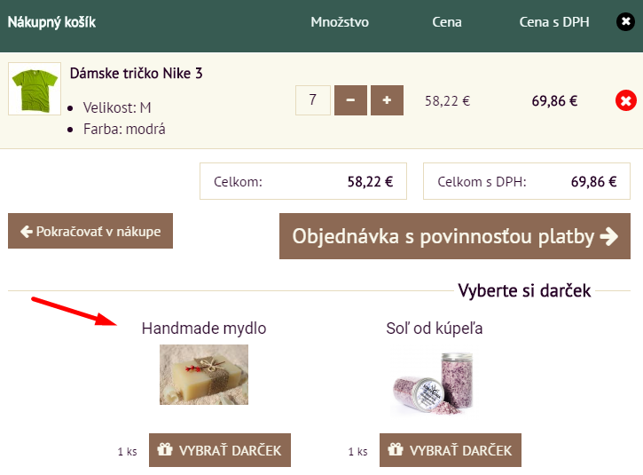 bonusový systém, dárek k nákupu