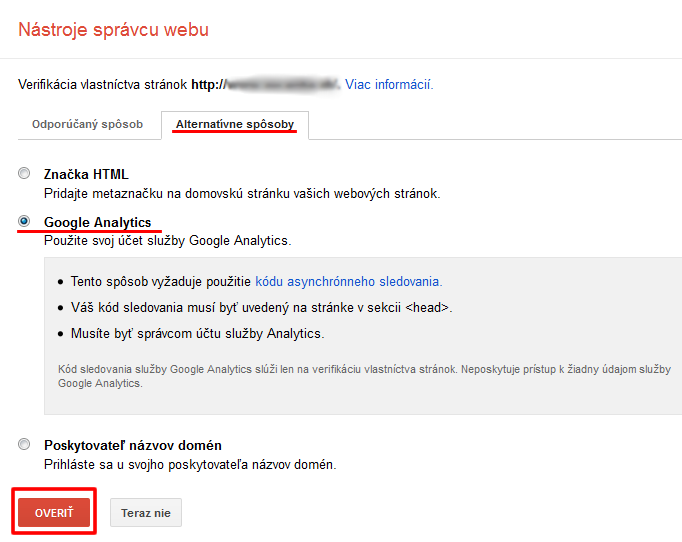 prepojenie webstránky s google analytics
