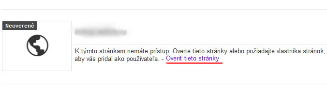 overenie webstránky, eshopu v search console