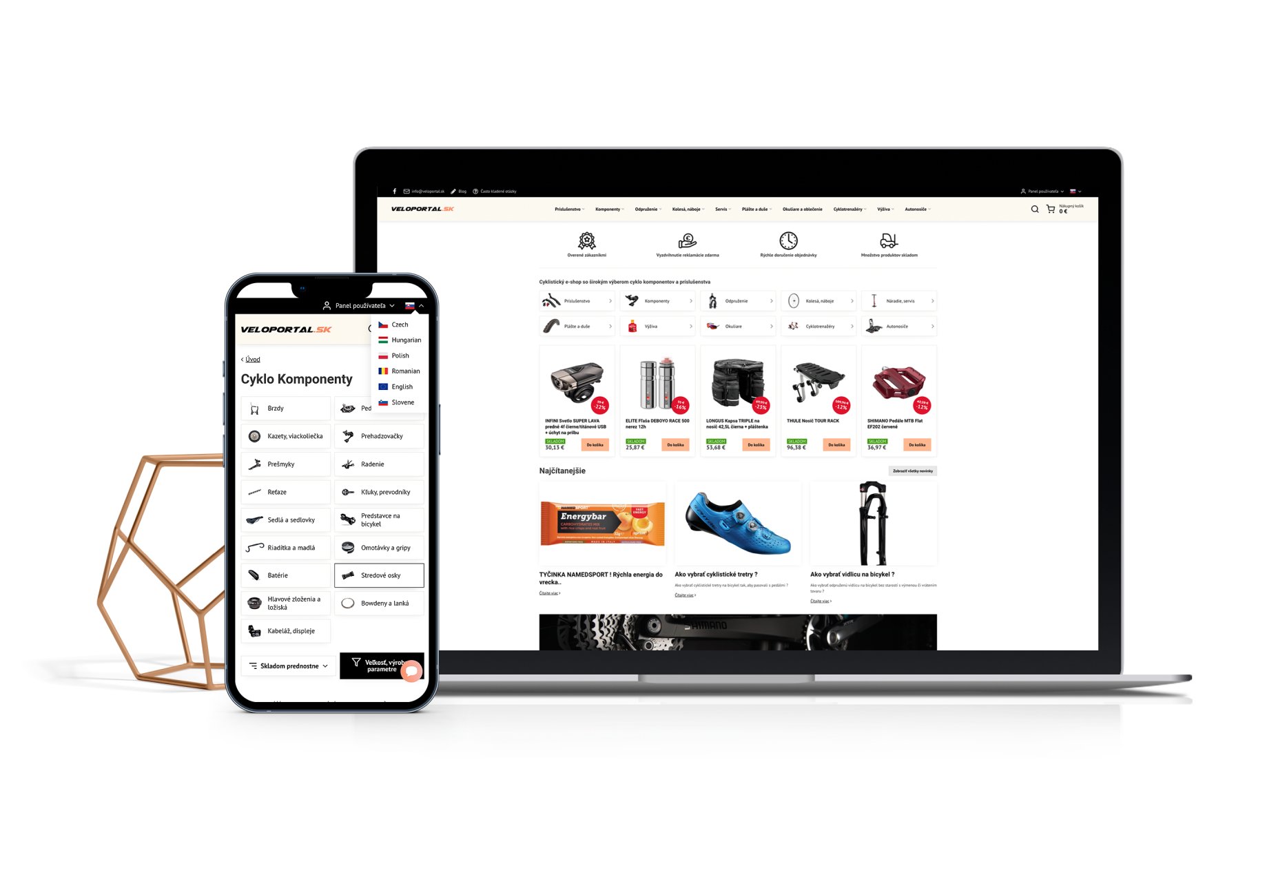 E-shop šablóna zadarmo na Veloportal.sk - od BiznisWeb Skúsenosti s novou šablónou na cyklo shope - vytvorené od BiznisWeb.sk