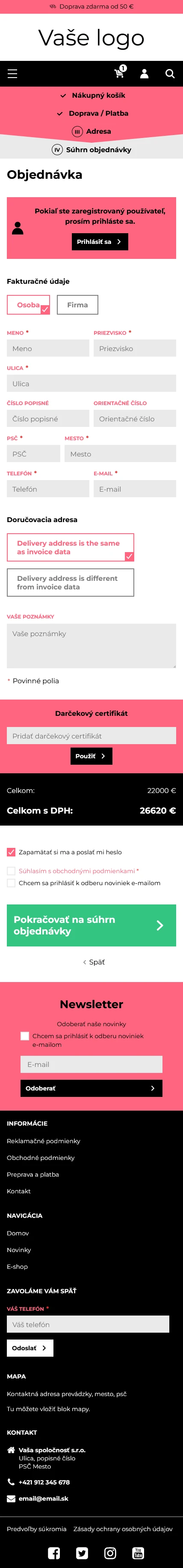 Mobilná objednávka - Barcelona od BiznisWeb.sk je moderná šablóna pre e-shop aj web.  Stačí vypnúť zobrazovanie košíka v nastaveniach šablóny a máte webovú šablónu so všetkým, čo potrebujete. Mobilná objednávka - Eshop šablóna Barcelona od BiznisWeb.sk. Umožňuje upraviť vzhľad pre e-shop aj pre webstránky