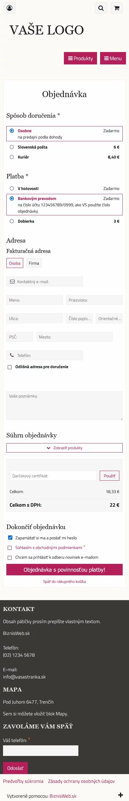 Mobilná objednávka - šablóna Flat: vlastný vzhľad pre e-shop, či pre webstránku Mobilná objednávka - množstvo kombinácií pre vytvorenie vlastnej šablóny vzhľadu pre e-shop alebo web: mobilná Flat šabló