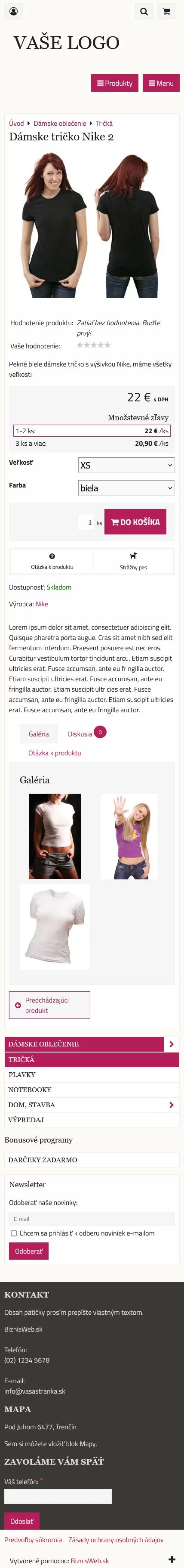 Mobilný detail produktu - šablóna Flat: vlastný vzhľad pre e-shop, či pre webstránku Mobilný detail produktu - množstvo kombinácií pre vytvorenie vlastnej šablóny vzhľadu pre e-shop alebo web: mobilná Flat šabló