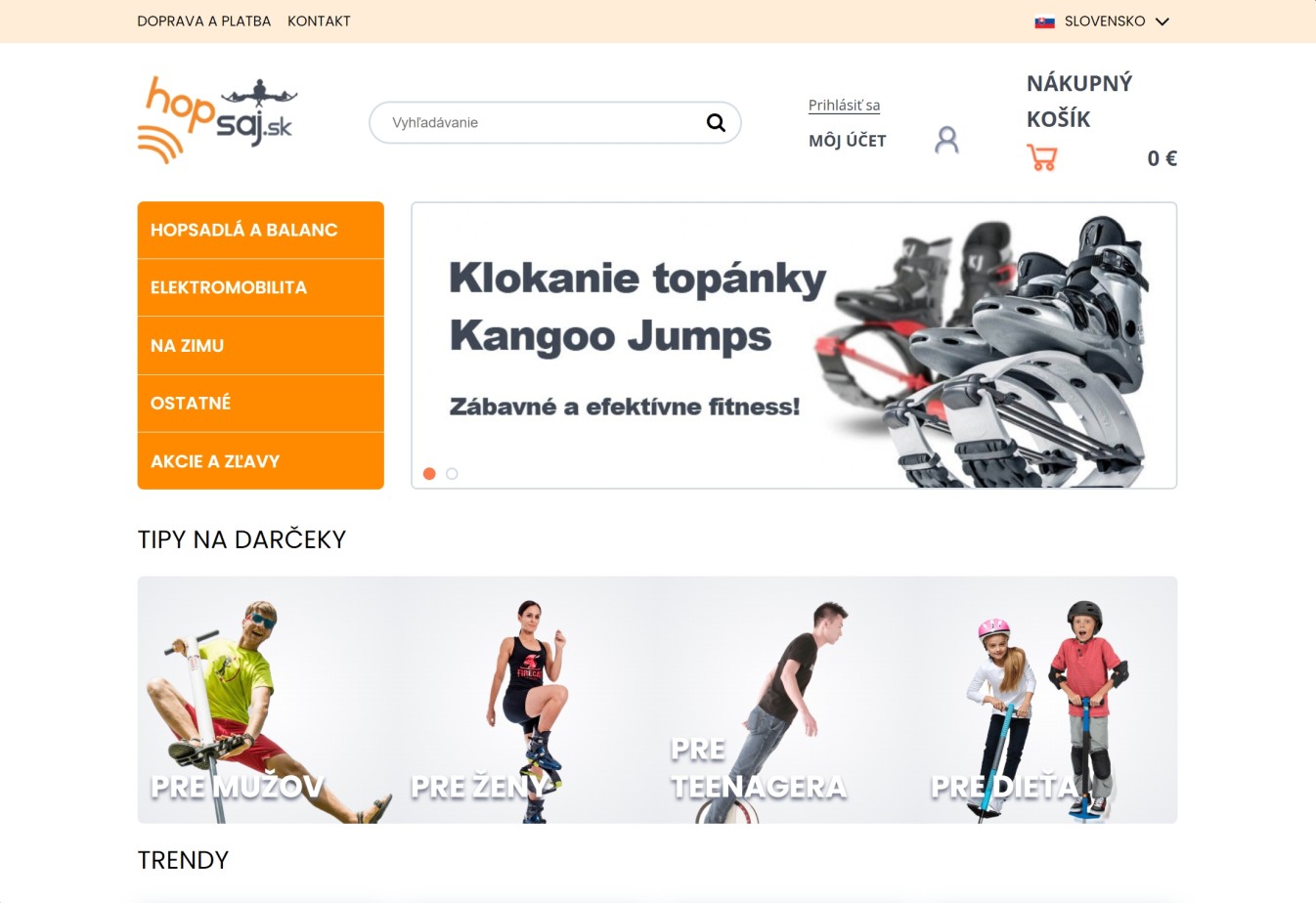 Hopsaj.sk si vytvoril e-shop aj s jazykovými verziami