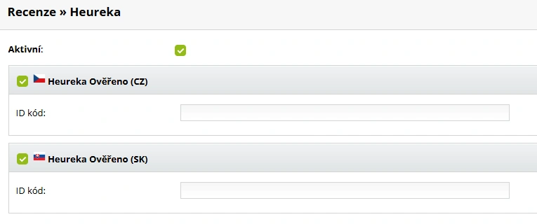 Aktivácia Heureka recenzií v e-shope
