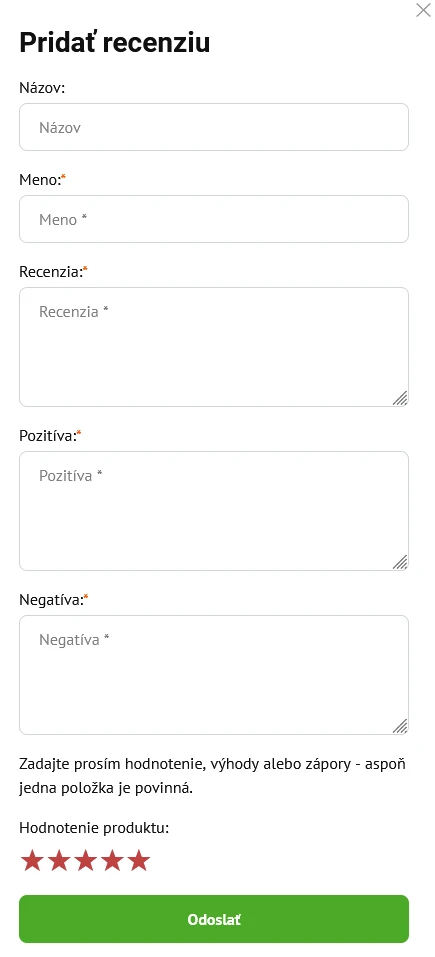 Pridanie novej produktovej recenzie - BiznisWeb.sk