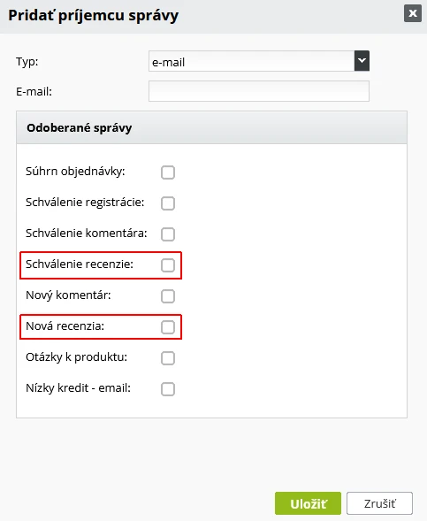 Recenzie - príjemcovia e-mail správ