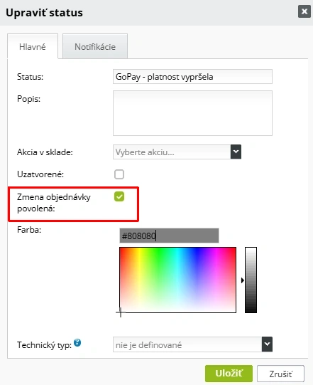zmena objednávky zákazníkom