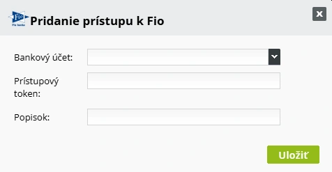 Pridanie prístupu k Fio