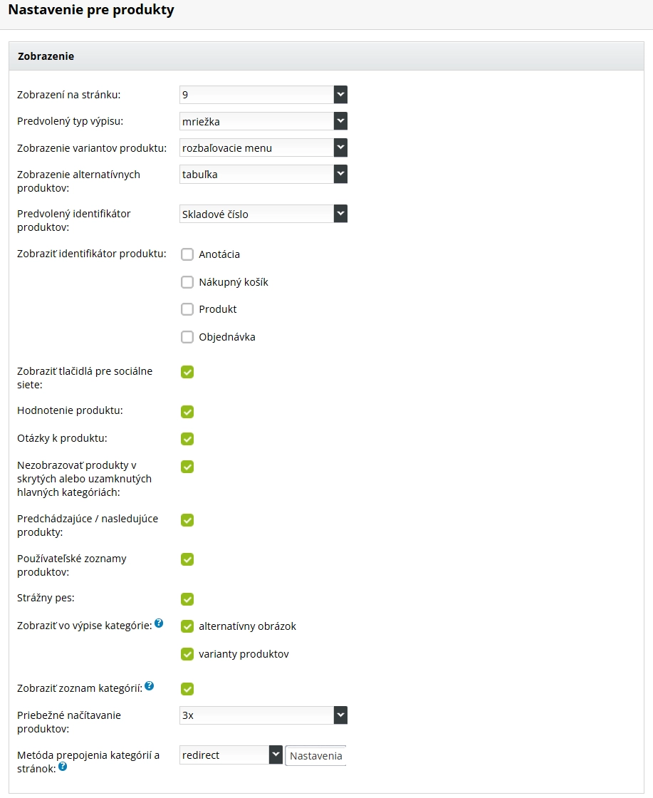 Tvorba e-shopu: nastavenie zobrazenia produktov  v admine - Biznisweb.sk