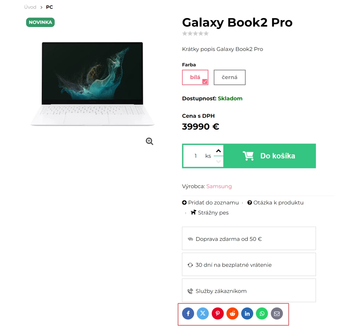 Sociálne siete v produktoch