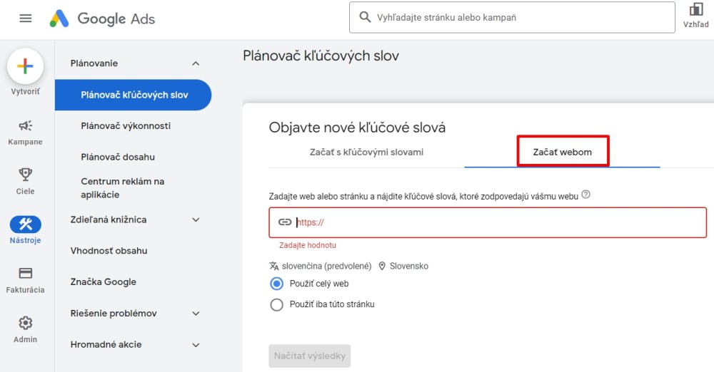 Ako získať kľúčové slová konkurencie v Google Ads