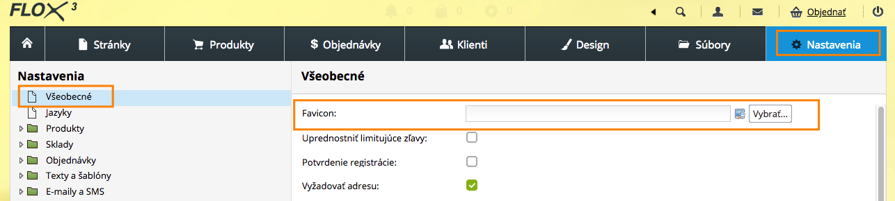 ako vložiť favicon do e-shopu či webstránky v CMS FLOX od BiznisWebu