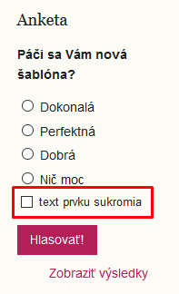 prvok súkromia pri odovzdávaní hlasu v bloku anketa