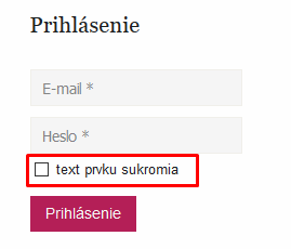 prvok zabezpečenia pri prihlásení