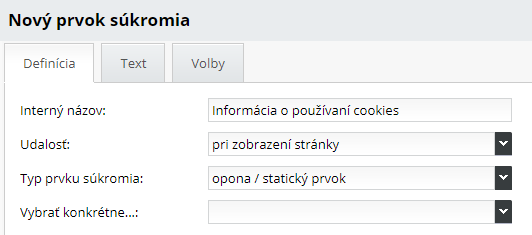 nový prvok súkromia - základné nastavenia