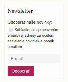 Prihlásenie k odberu noviniek emailom