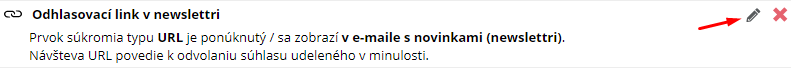 Upravenie textu pre odhlásenie z odberu noviniek emailom