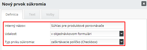 nastavenie noveho prvku na ochranu osobnycy udajov vo FLOXe od BiznisWeb.sk