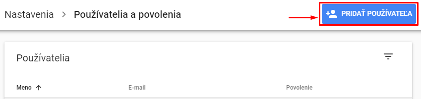 ako pridať správcu alebo nového používateľa v Search Console