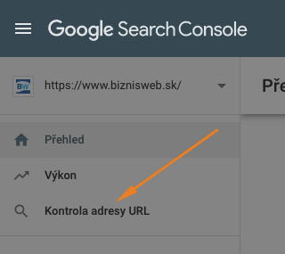 kontrola URL adresy Google Search Console
