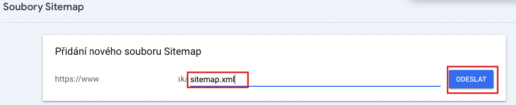 odoslanie sitemapy cez GSC