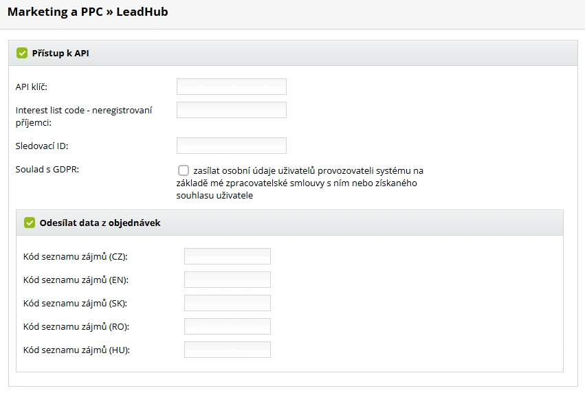 Aktivácia LeadHub v administrácii e-shopu na BiznisWebe