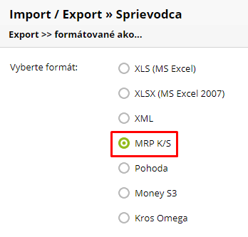 export dát z e-shopu