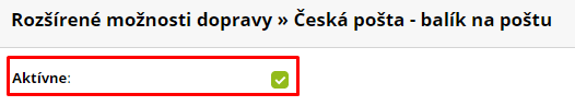 ceska posta aktivacia
