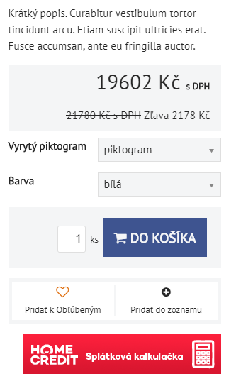 HomeCredit OneClick kalkulačka v detaile produktu | BiznisWeb