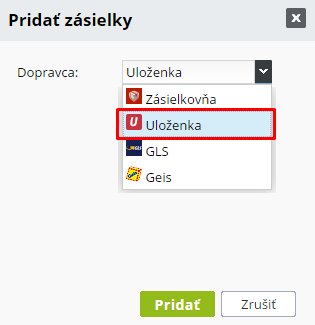 výber dopravcov ulozenka