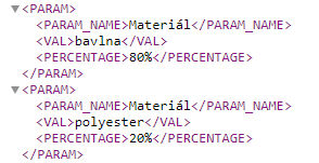 Zobrazenie parametra materiál v XML feede | BiznisWeb.sk