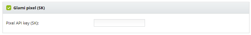 Glami pixel api key