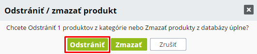 odstrániť produkty z kategórie