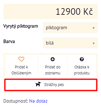 Strážny pes v detaile produktu - BiznisWeb