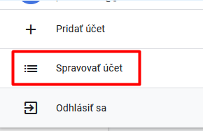 Spravovať účet