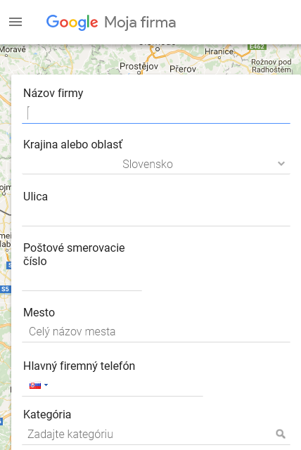 info o firme v Google Moja firma