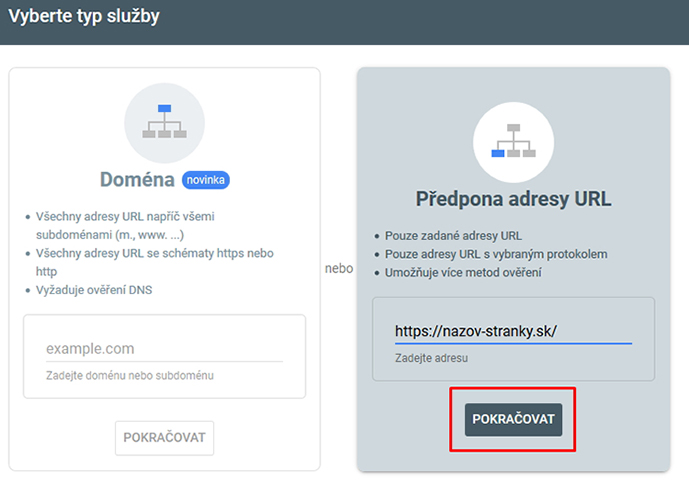 google search console overenie vlastníctva