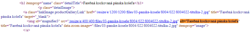 zdrojový kód stránky a zobrazenie alt tagu