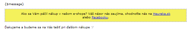 informacny pruzok v automatickych mailoch v e-shope od BiznisWebu