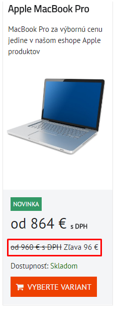 Zľavnený produkt