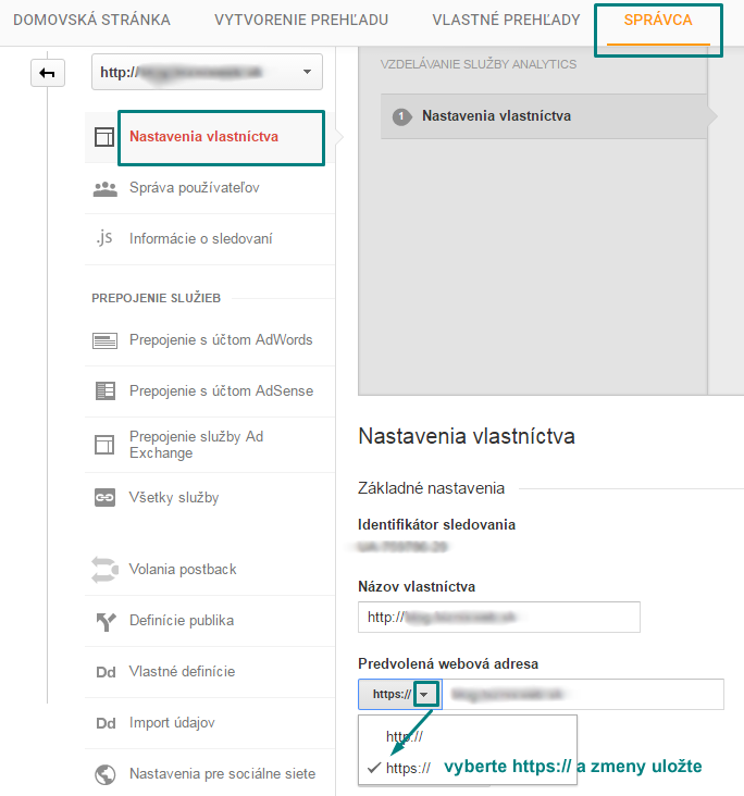 aktivacia https v google analytics