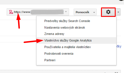 prepojenie google analytics a search console