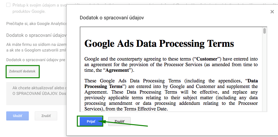 gdpr dodatok analytics