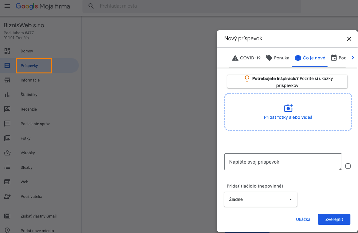 novinky v Google Moja Firma