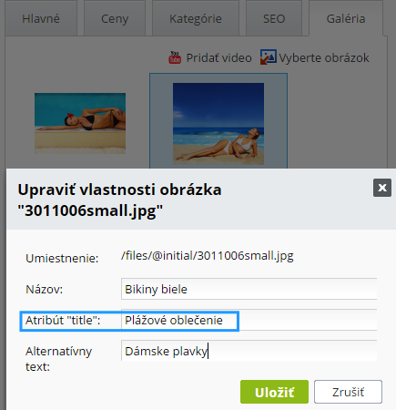 title v produktovej fotogalérii