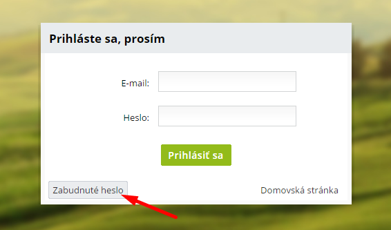 zabudnuté heslo