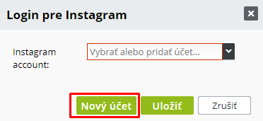 Pripojenie Instagram účtu