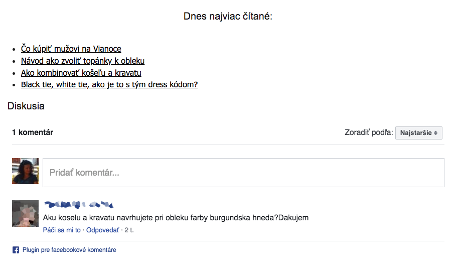 Facebook komentáre v článku Facebook komentáre v článku