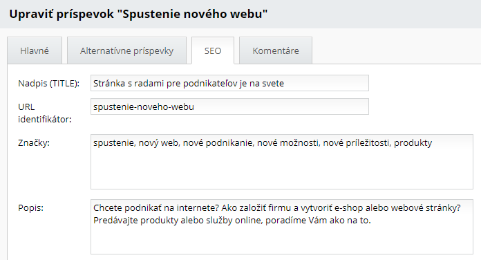 seo záložky, novinky, články